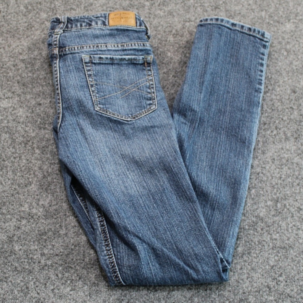 Aeropostale Skinny Jeans Blue Denim Medium Wash Women 3/4 Short LXCFCH‎ 05/11